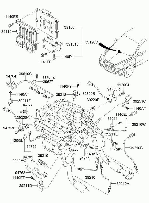 KIA 39210-3C830 - Lambda Sensor parts5.com