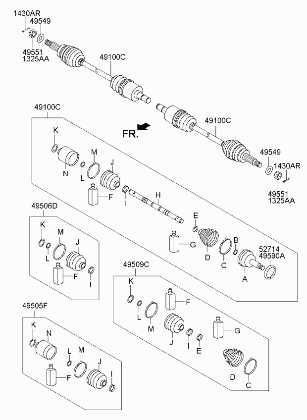 KIA 495062PA60 - Manžetna, pogonsko vratilo parts5.com