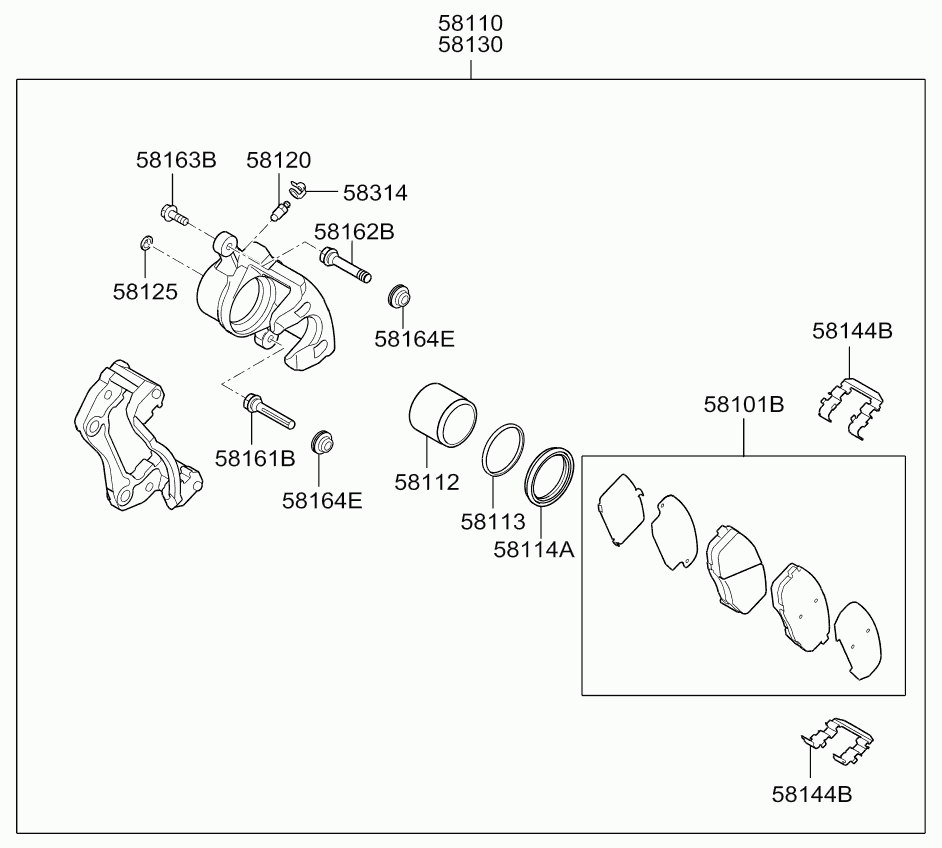 KIA 58101-1HA00 - Set placute frana,frana disc parts5.com