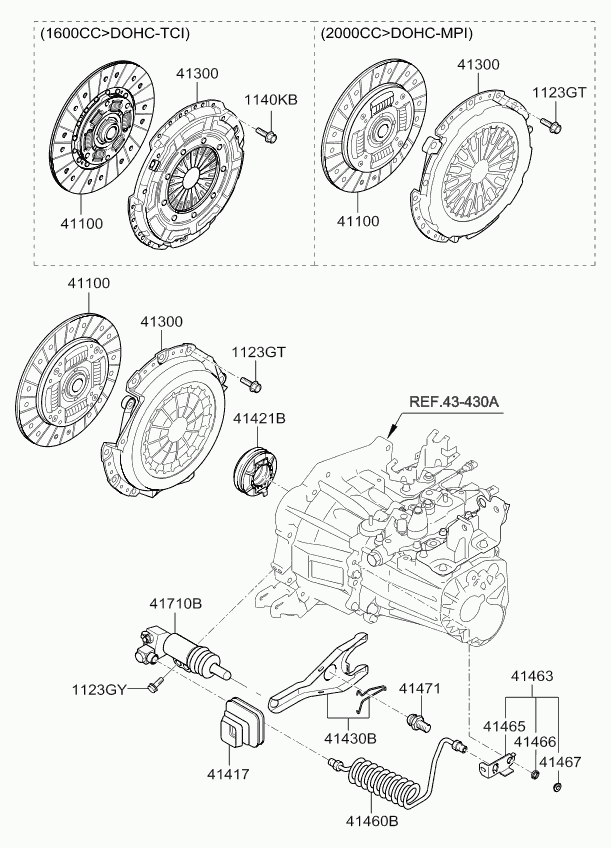 Hyundai 41421-23020 - Kit de embrague parts5.com