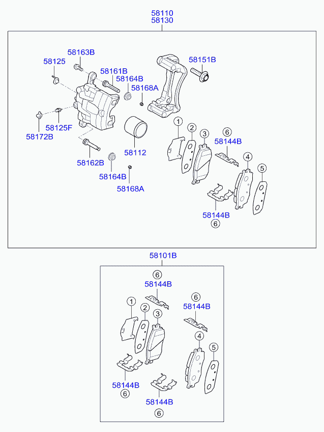 KIA 581301F000 - Etrier frana parts5.com