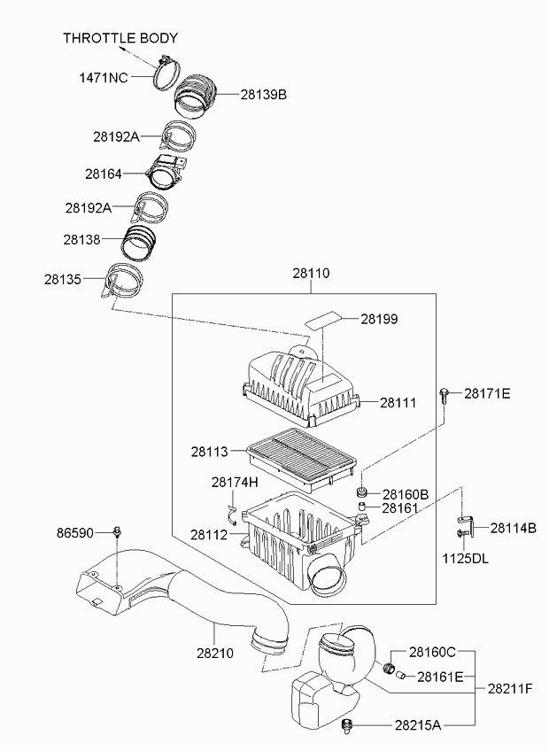 KIA (DYK) 28113-08000 - Filtru aer parts5.com