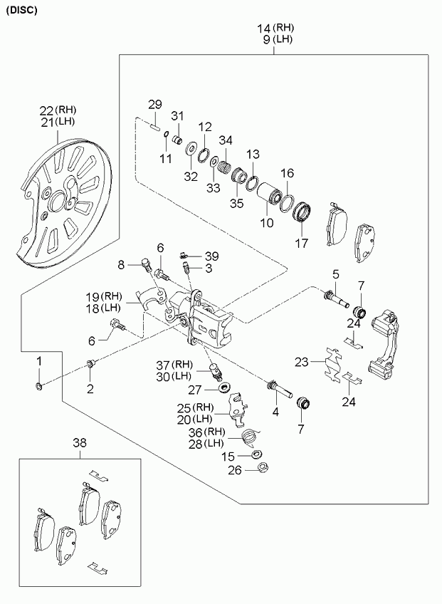 KIA (DYK) 583022FA00 - Bremsbelagsatz, Scheibenbremse parts5.com