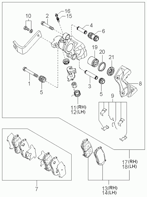 KIA 0K2FC-26-28Z - Set placute frana,frana disc parts5.com