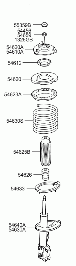 KIA 54612-2C000 - Опора стойки амортизатора, подушка parts5.com