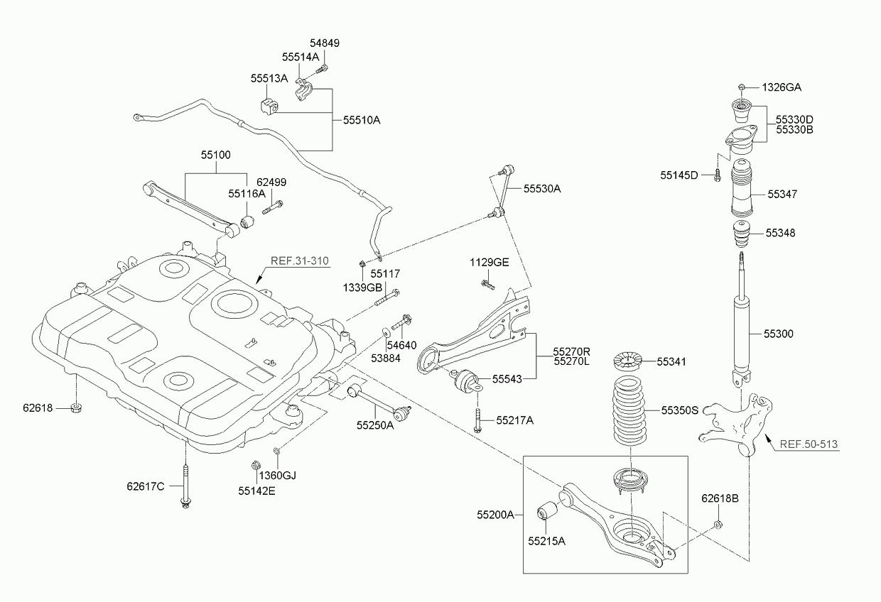 Hyundai 55250-1D000 - Brat, suspensie roata parts5.com