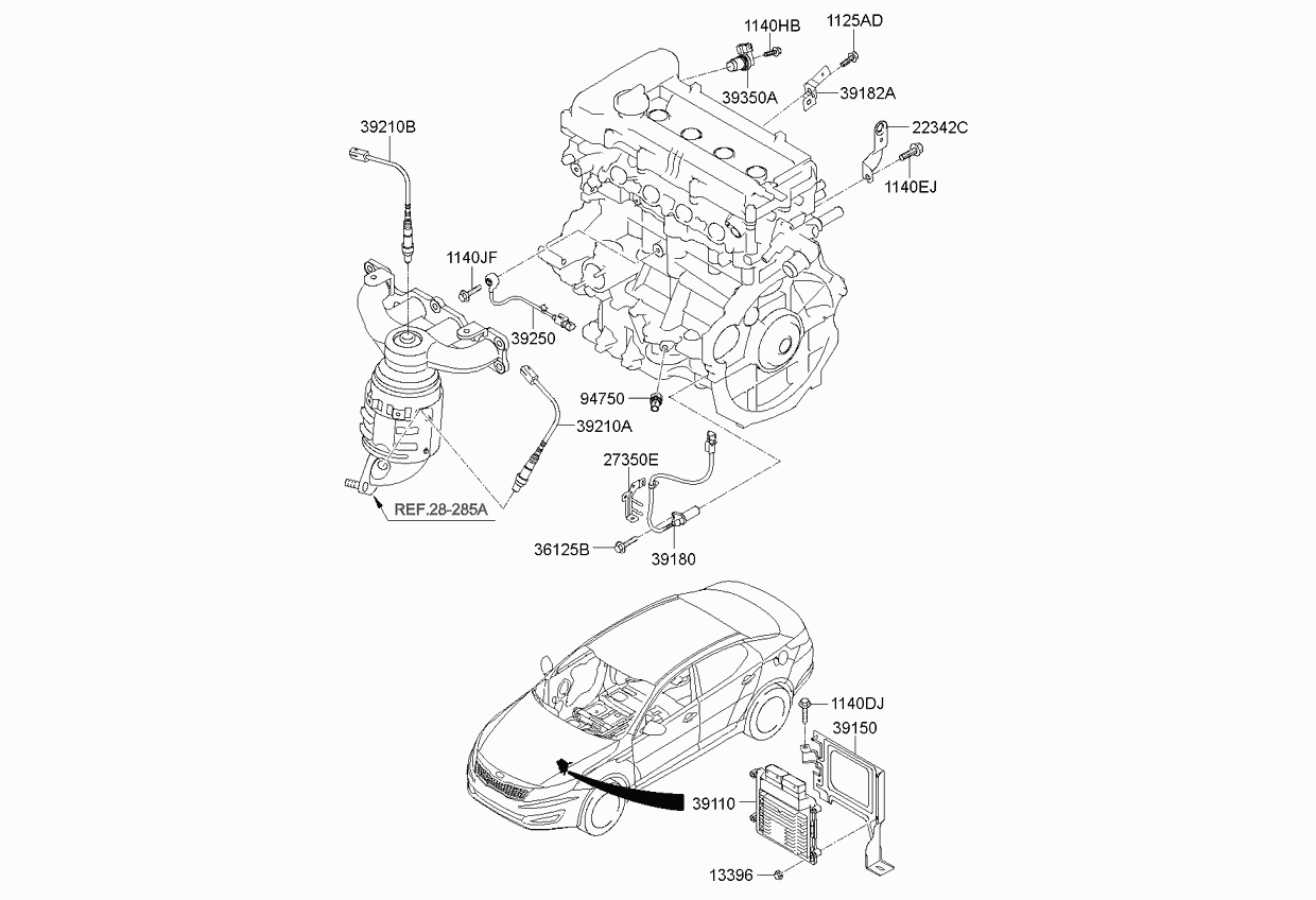 KIA 39210 2E100 - Lambda Sensor parts5.com