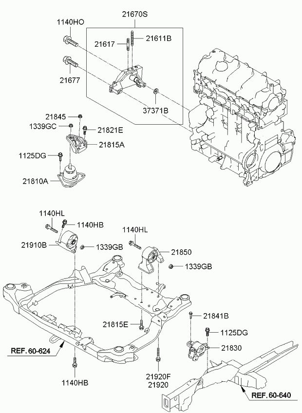 TOYOTA 219102H000 - Suport motor parts5.com