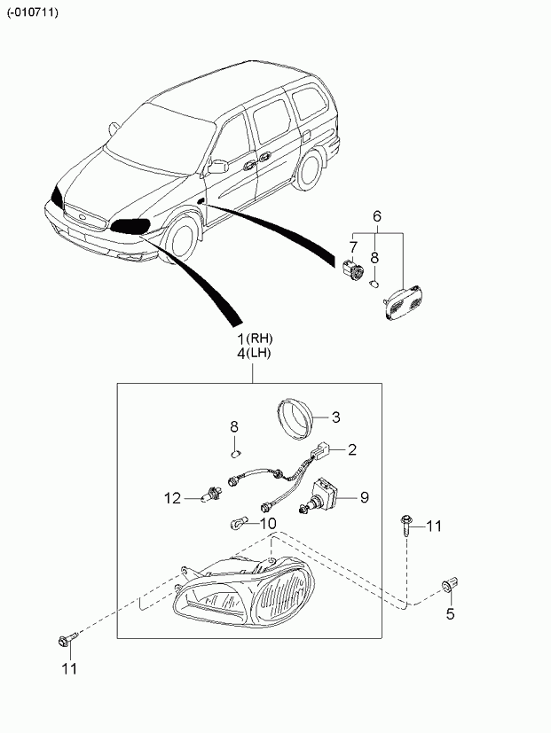 KIA 0K53A-5103C - Polttimo, huomiovalo parts5.com