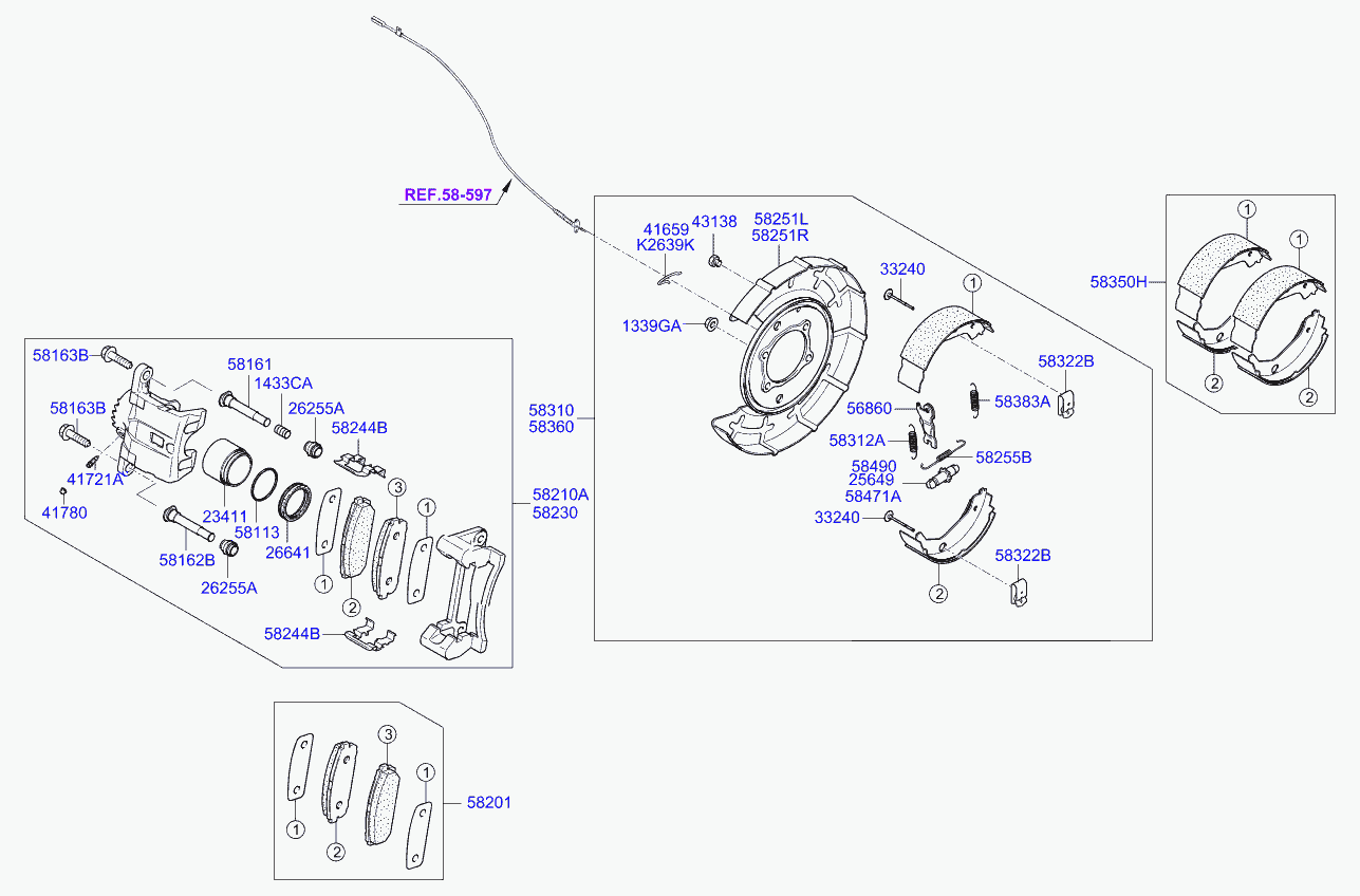 Hyundai 58168-3E000 - Tamir seti, fren kaliperi parts5.com