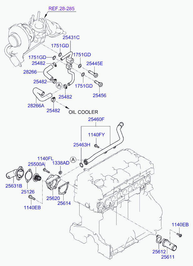 KIA 25510 42010 - Termostat,lichid racire parts5.com