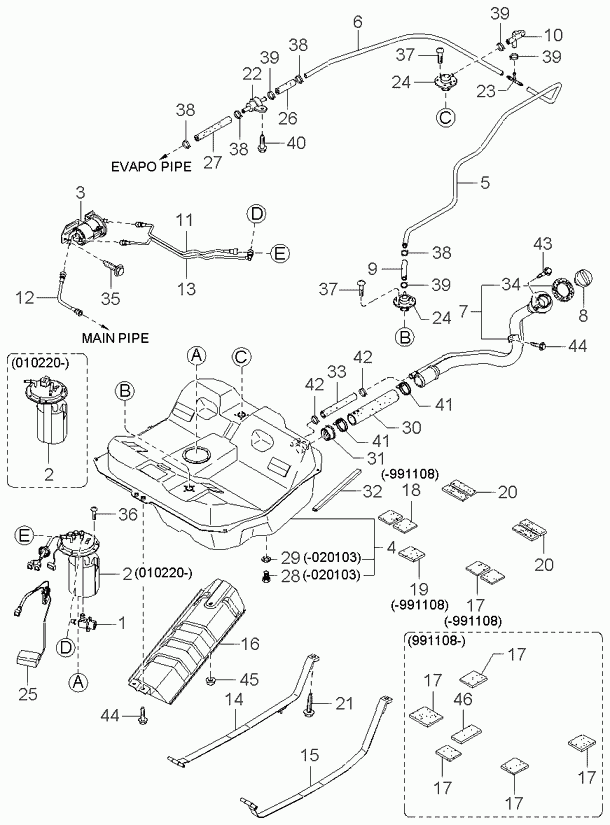 KIA 0K2AC-13-35Z - Yakıt pompası parts5.com