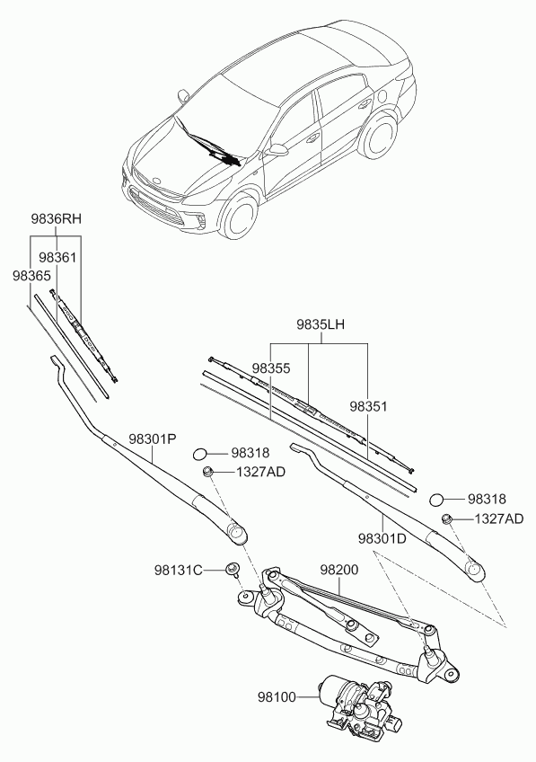 KIA 98360H5000 - Lamela stergator parts5.com