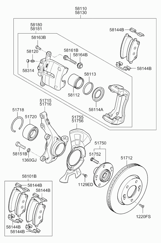 KIA 58190-1PA00 - Brzdový třmen parts5.com