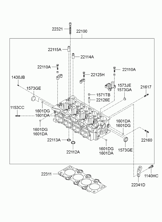 Hyundai 22311-2A601 - Garnitura, chiulasa parts5.com