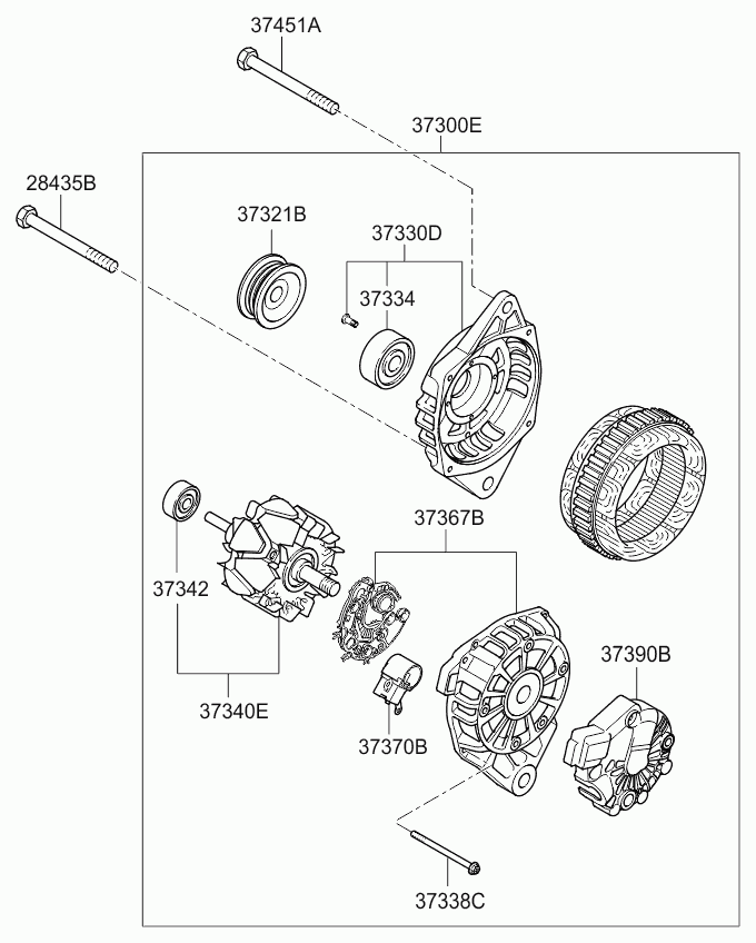 KIA 37322-2A-500 - Fulie, alternator parts5.com