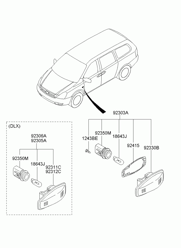 KIA 18643 05008N - Zarnica, smerna utripalka parts5.com