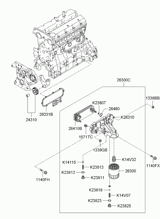 KIA 26330-4X000 - Filtru ulei parts5.com