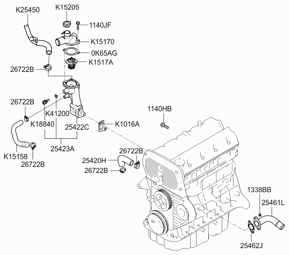 KIA 0K20215205A - Uzavírací víčko, chladič parts5.com