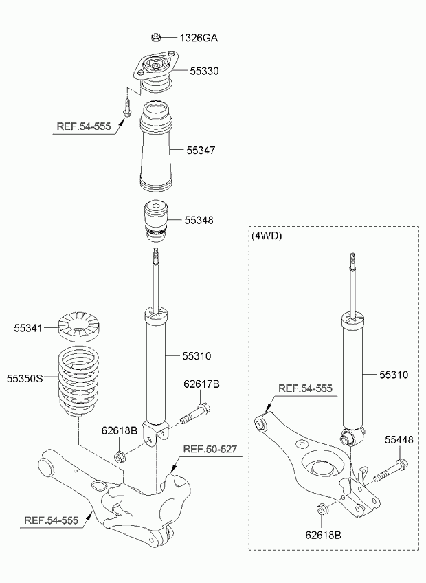 KIA 553113U900 - Amortiguador parts5.com