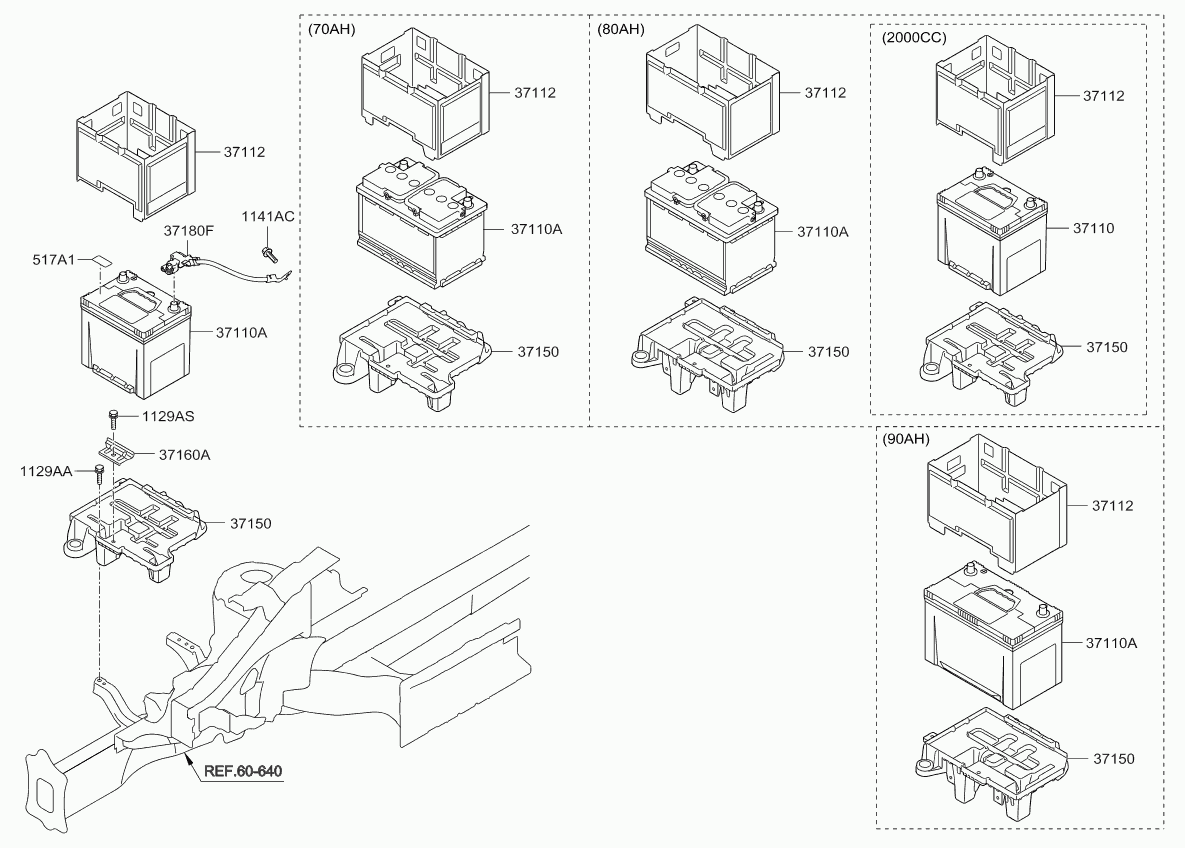 KIA 371102E100 - Стартерная аккумуляторная батарея, АКБ parts5.com