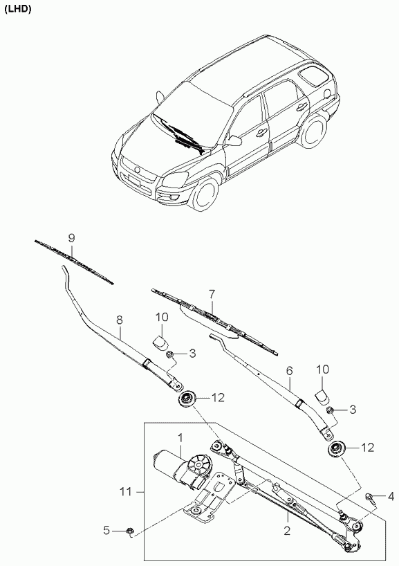 KIA 983601F000 - Wiper Blade parts5.com