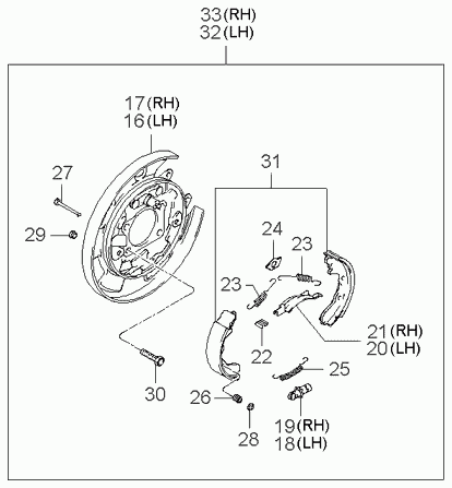 Hyundai 583502EA10 - Set saboti frana, frana de mana parts5.com