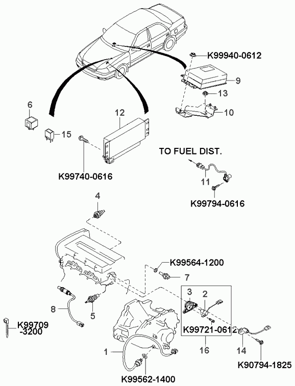 MAZDA 0K900-18-501C - Датчик, налягане на маслото parts5.com