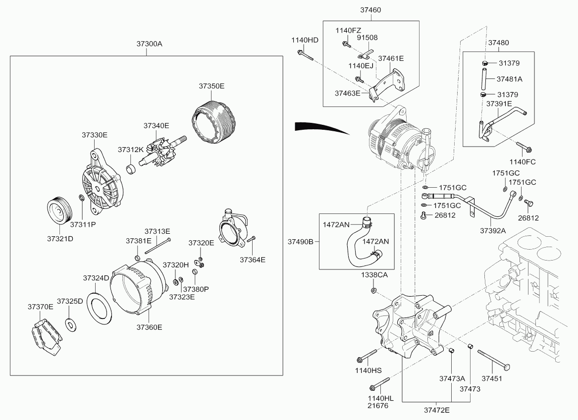 KIA 3730027021 - Alternador parts5.com