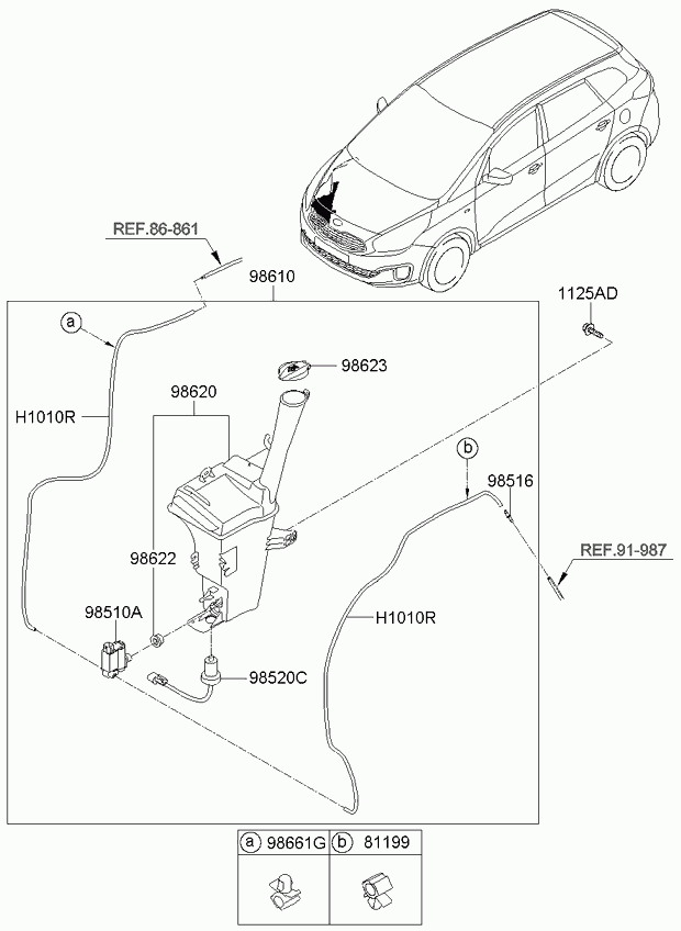 Hyundai 98510-2V100 - Pompa de apa,spalare parbriz parts5.com