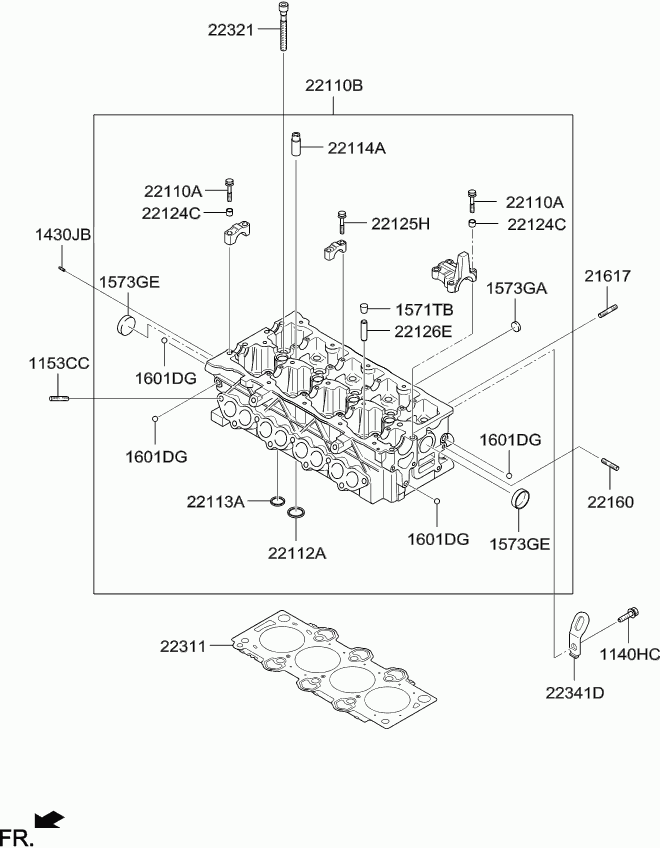 KIA 22311-2A701 - Garnitura, chiulasa parts5.com