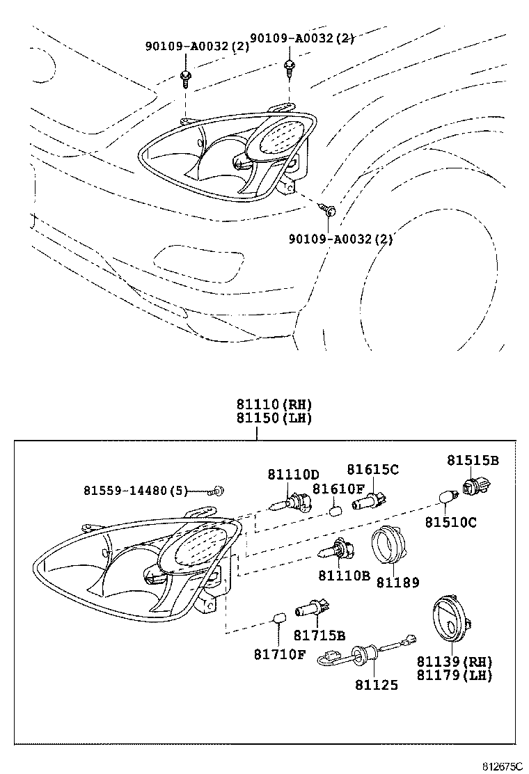 TOYOTA 9098120005 - Bulb, headlight parts5.com