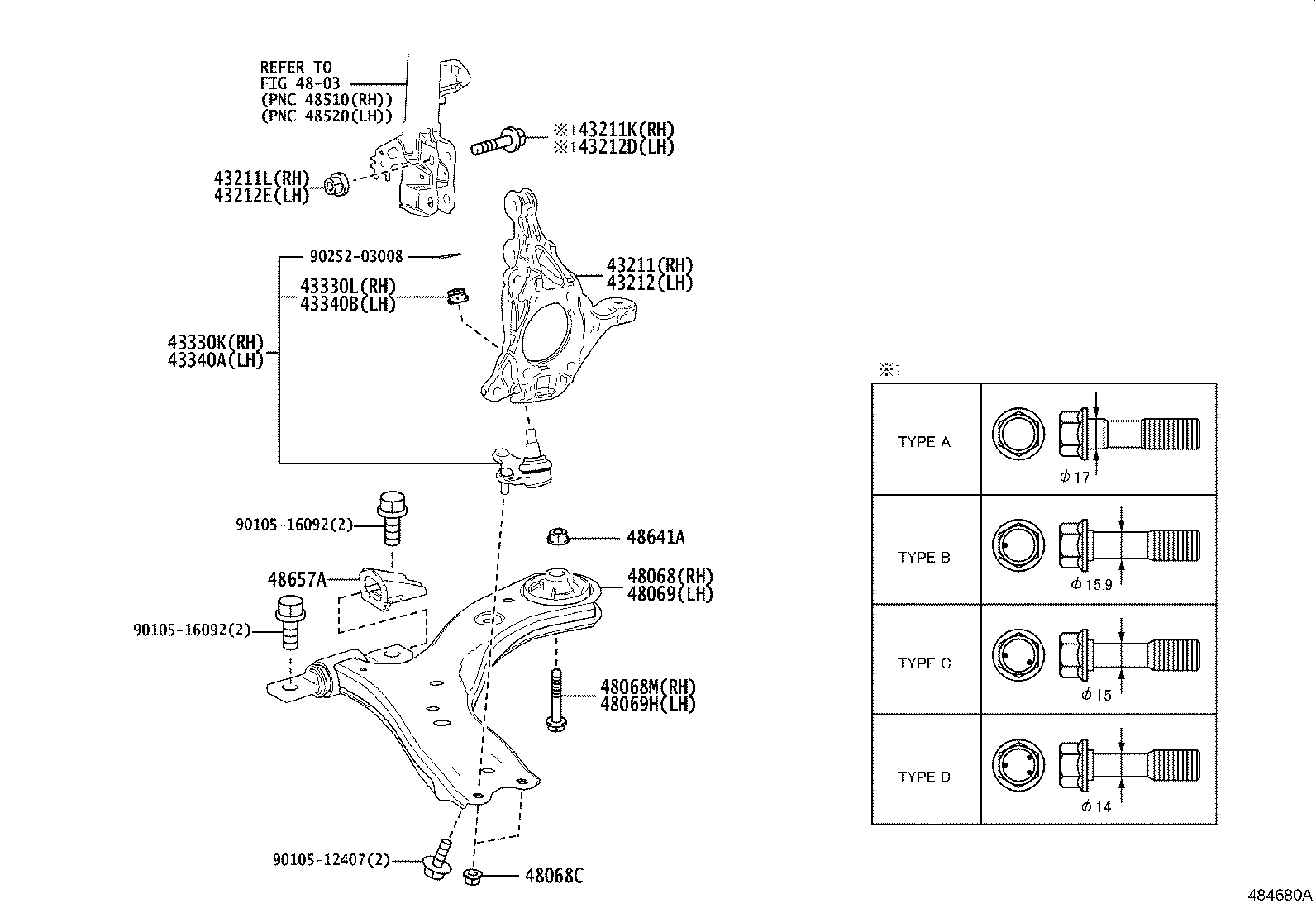 TOYOTA 4333019275 - Kande / juhtliigend parts5.com