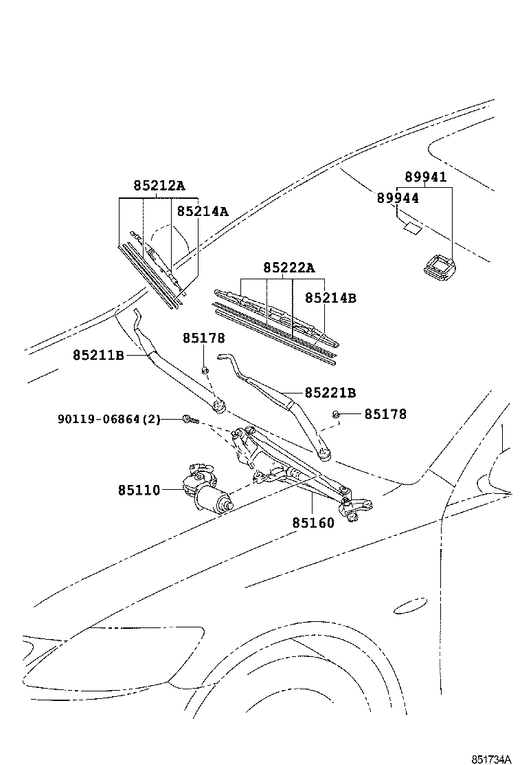 TOYOTA 85222-33241 - Törlőlapát parts5.com