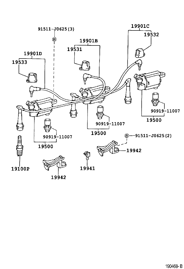 TOYOTA 90919-01225 - Свеча зажигания parts5.com