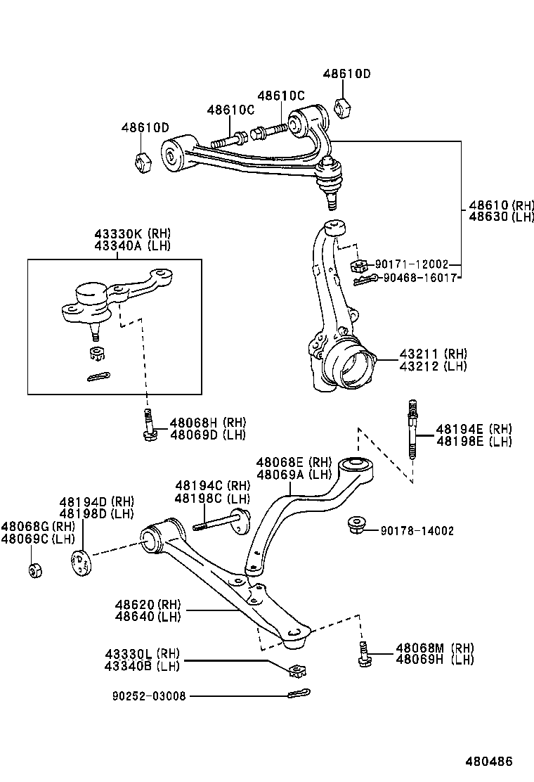 TOYOTA 48190-30040 - Surub clema, articulatie sarcina / ghidare parts5.com