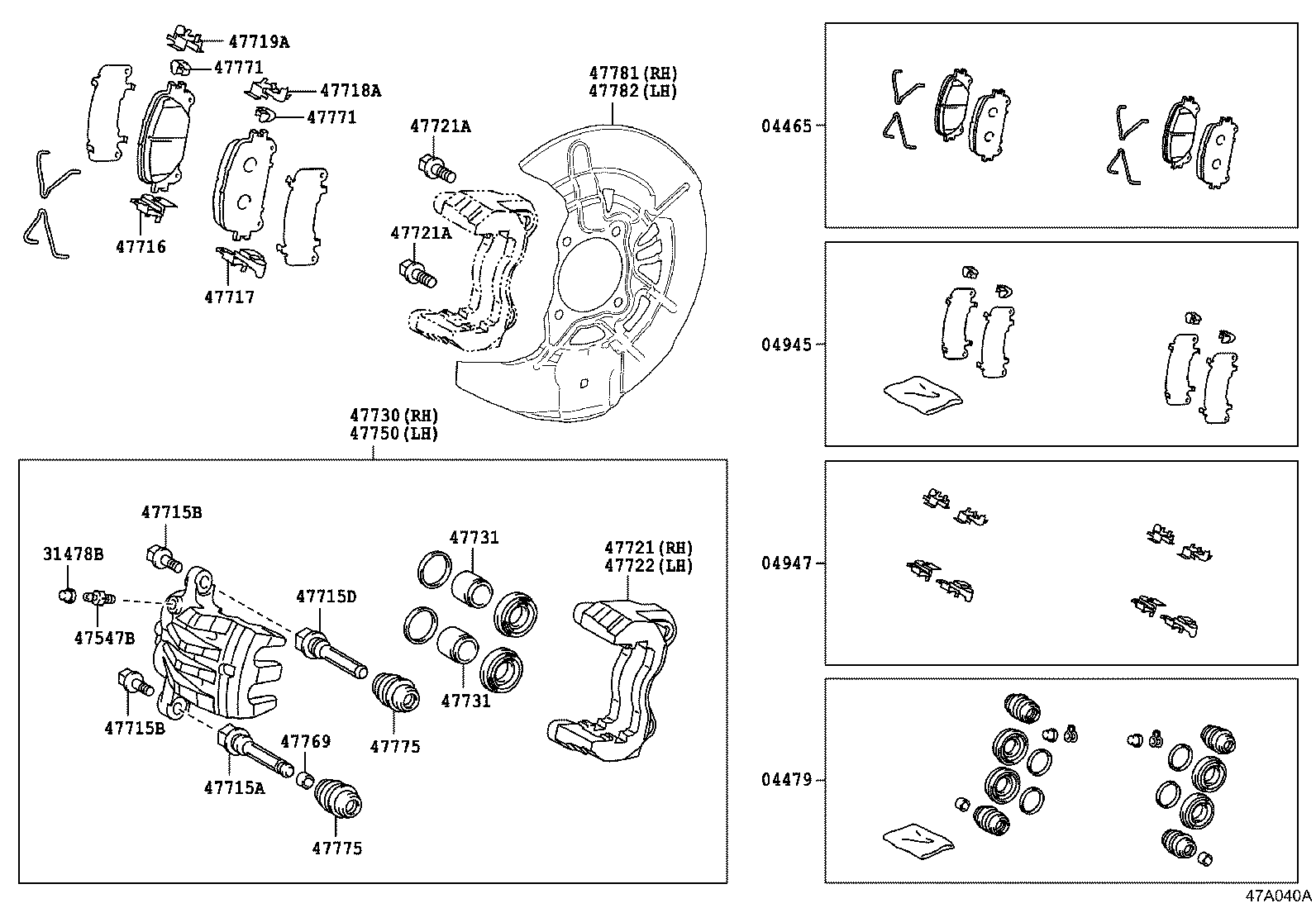 LEXUS 0447848150 - Set reparatie, etrier parts5.com