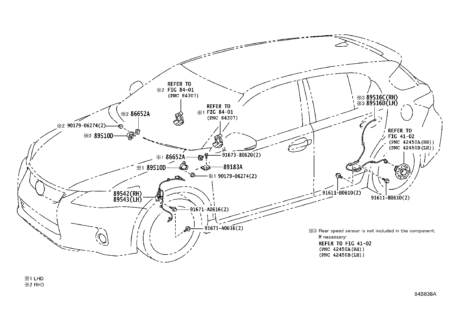 TOYOTA 89543-47030 - Датчик ABS, частота вращения колеса parts5.com