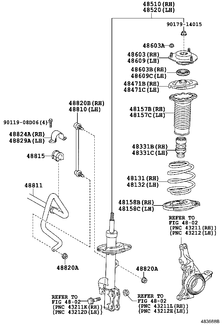 TOYOTA 4860933220 - Top Strut Mounting parts5.com