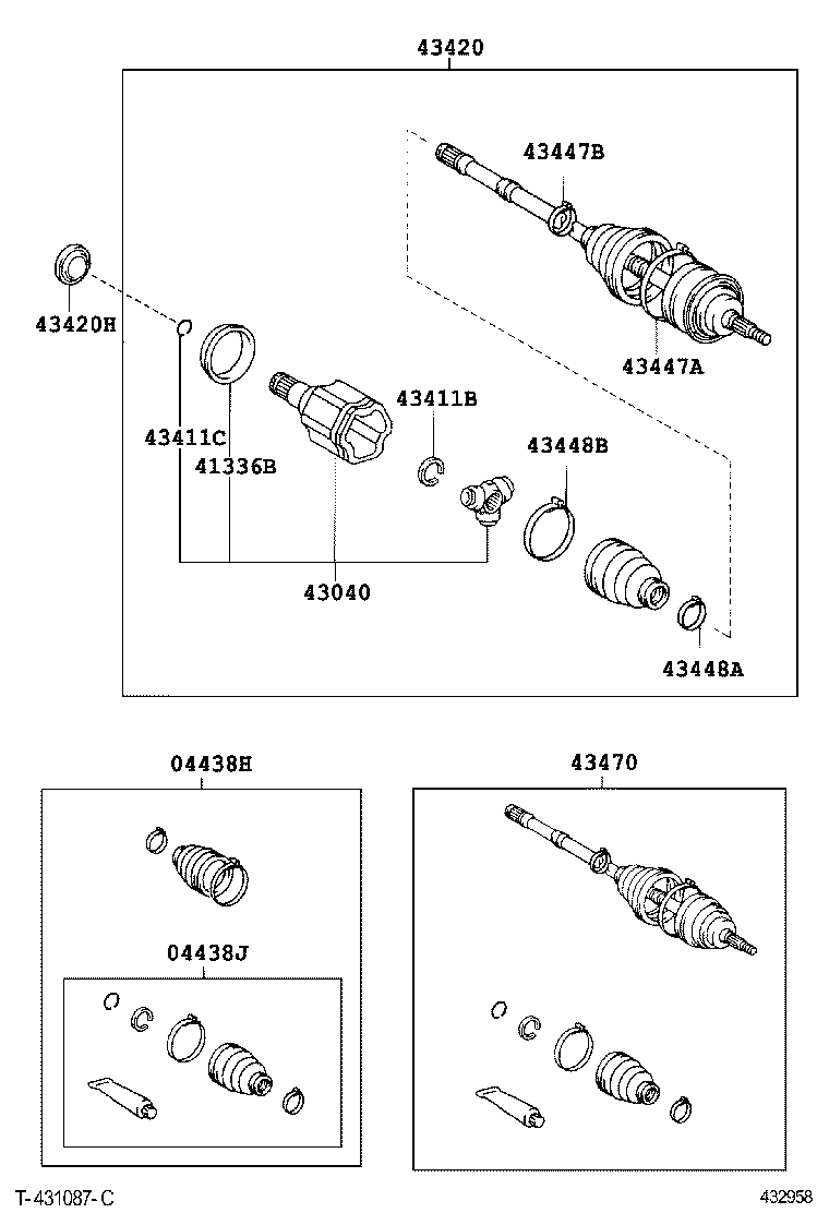 TOYOTA 43403-60020 - Set articulatie, planetara parts5.com