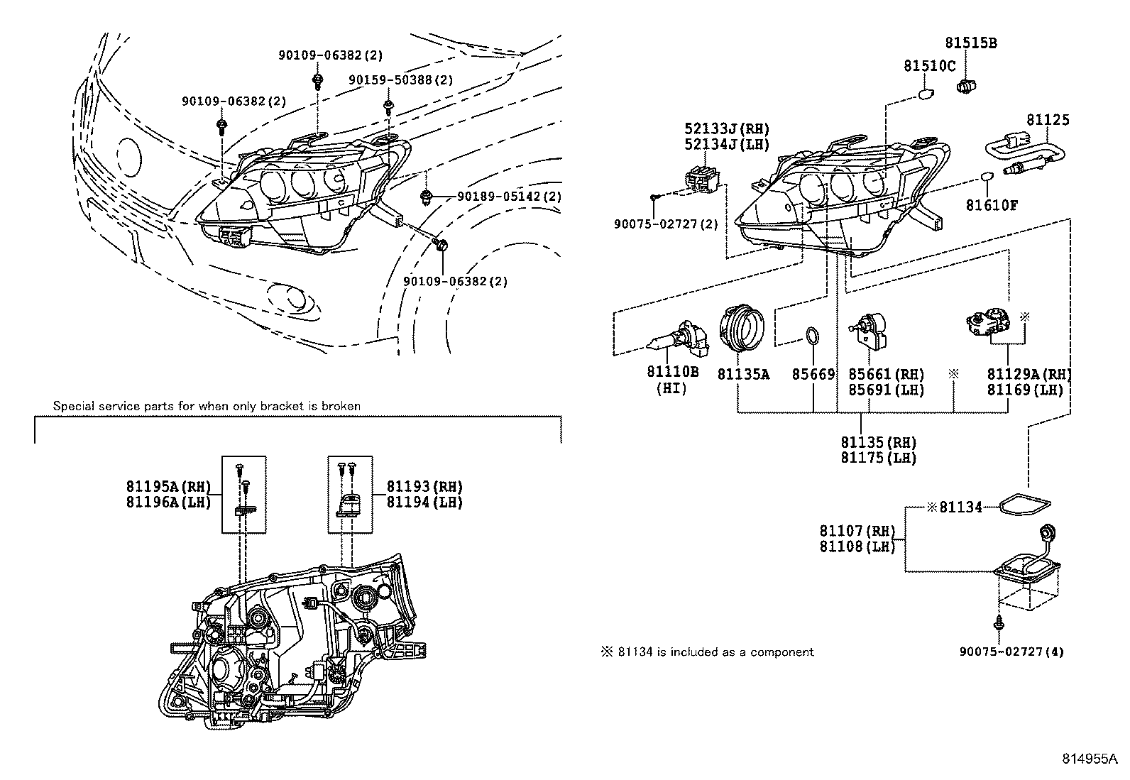 TOYOTA 81107-12A81 - Gyújtóberendezés, gázkisüléses lámpa parts5.com