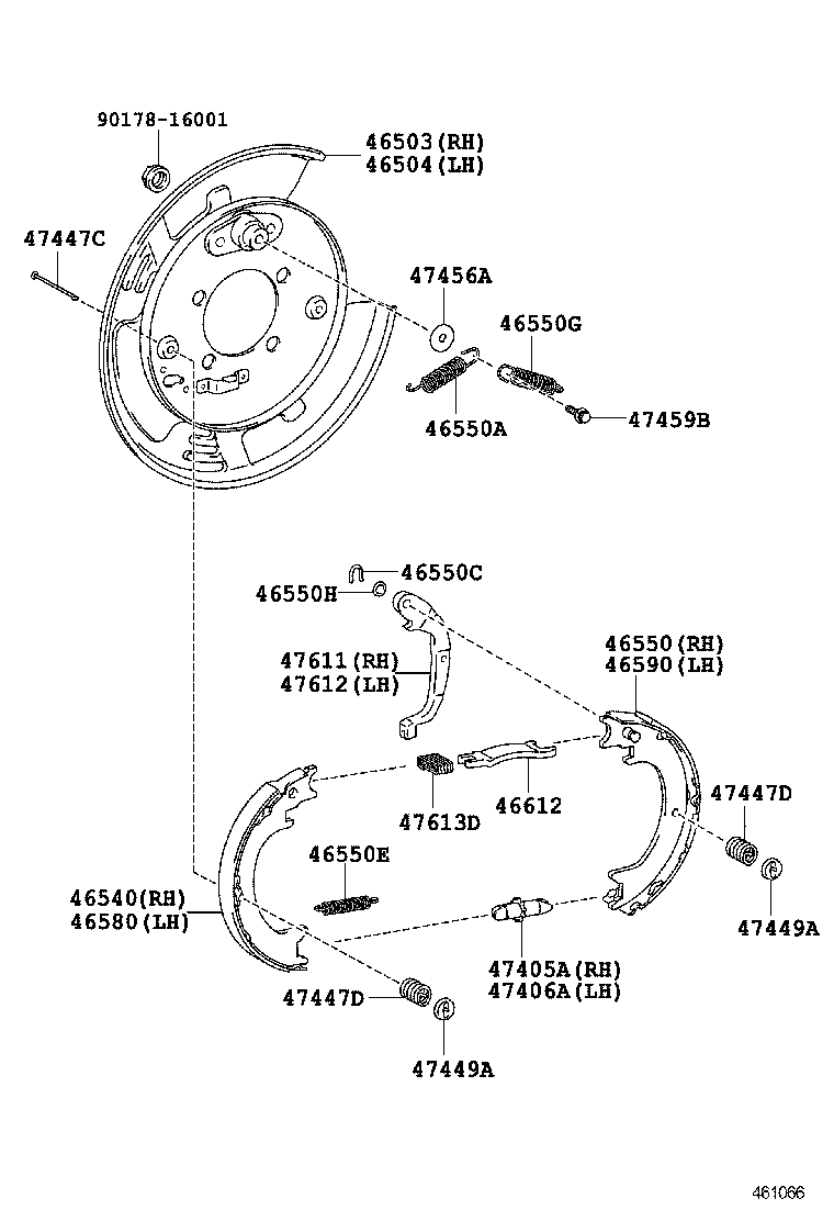 LEXUS 46540-48050 - Комплект тормозов, ручник, парковка parts5.com