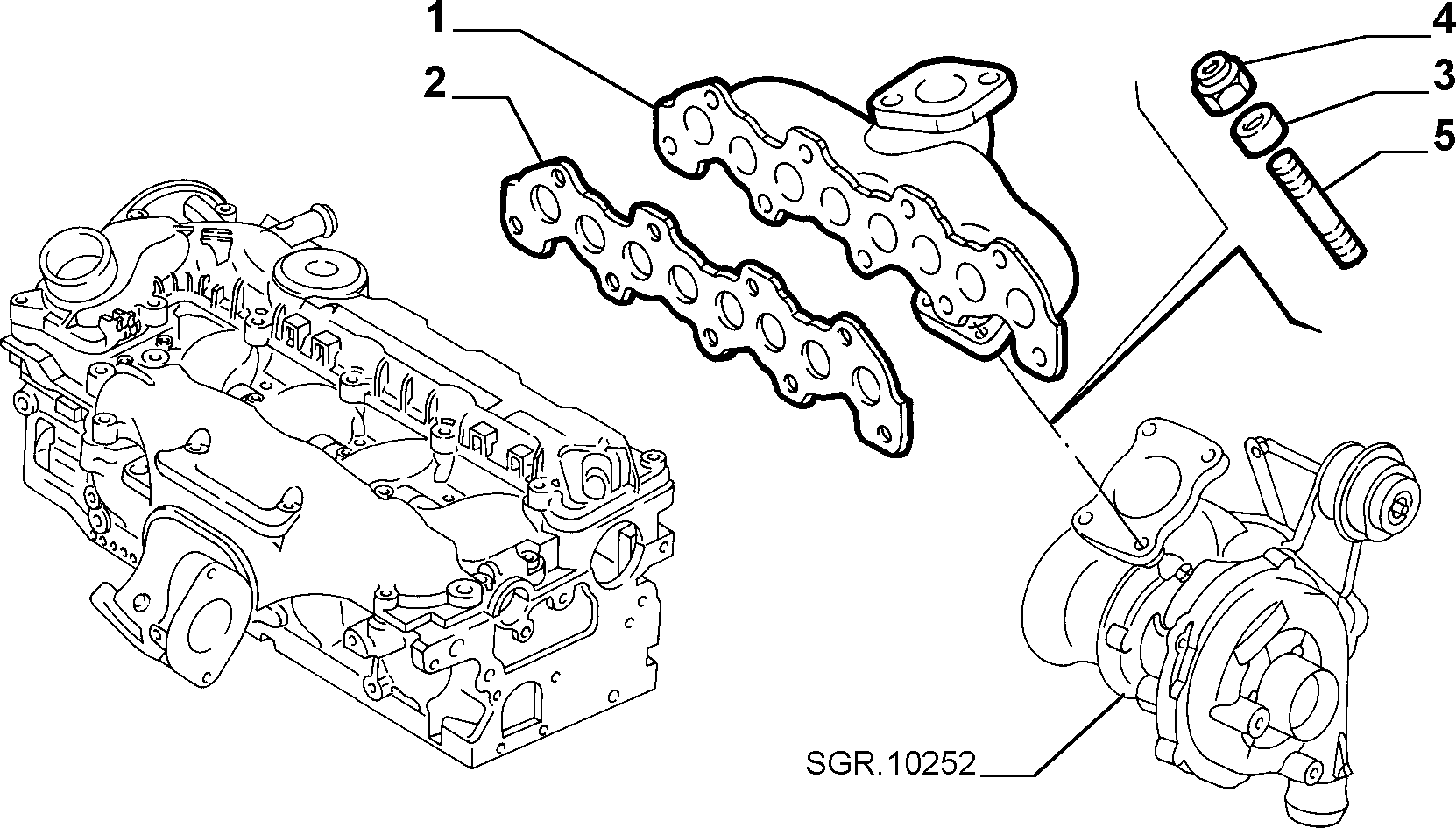 Lancia 9400349129 - Brtva, ispušna koljenasta cijev parts5.com