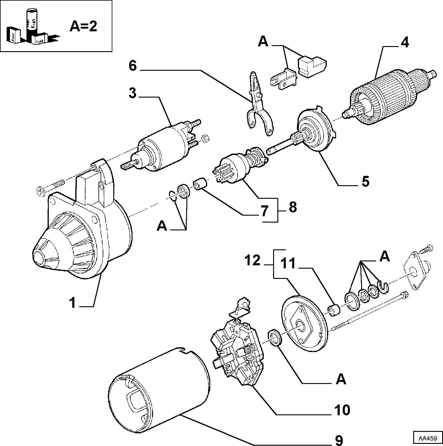 FIAT 9947830 - Önindító parts5.com