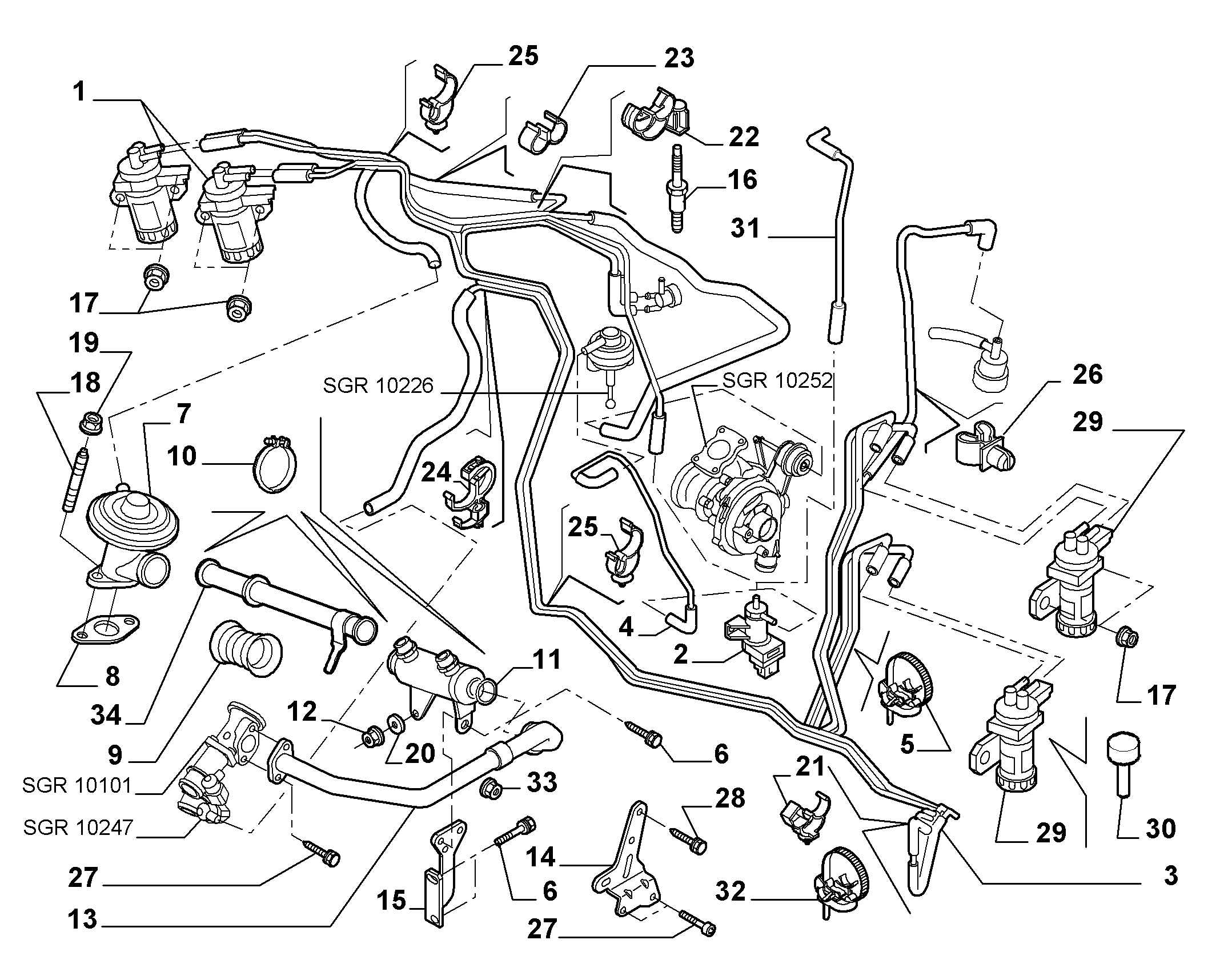 Lancia 9635704380 - Transduktor((pretvornik) tlaka, krmiljenje izpusnih plinov parts5.com