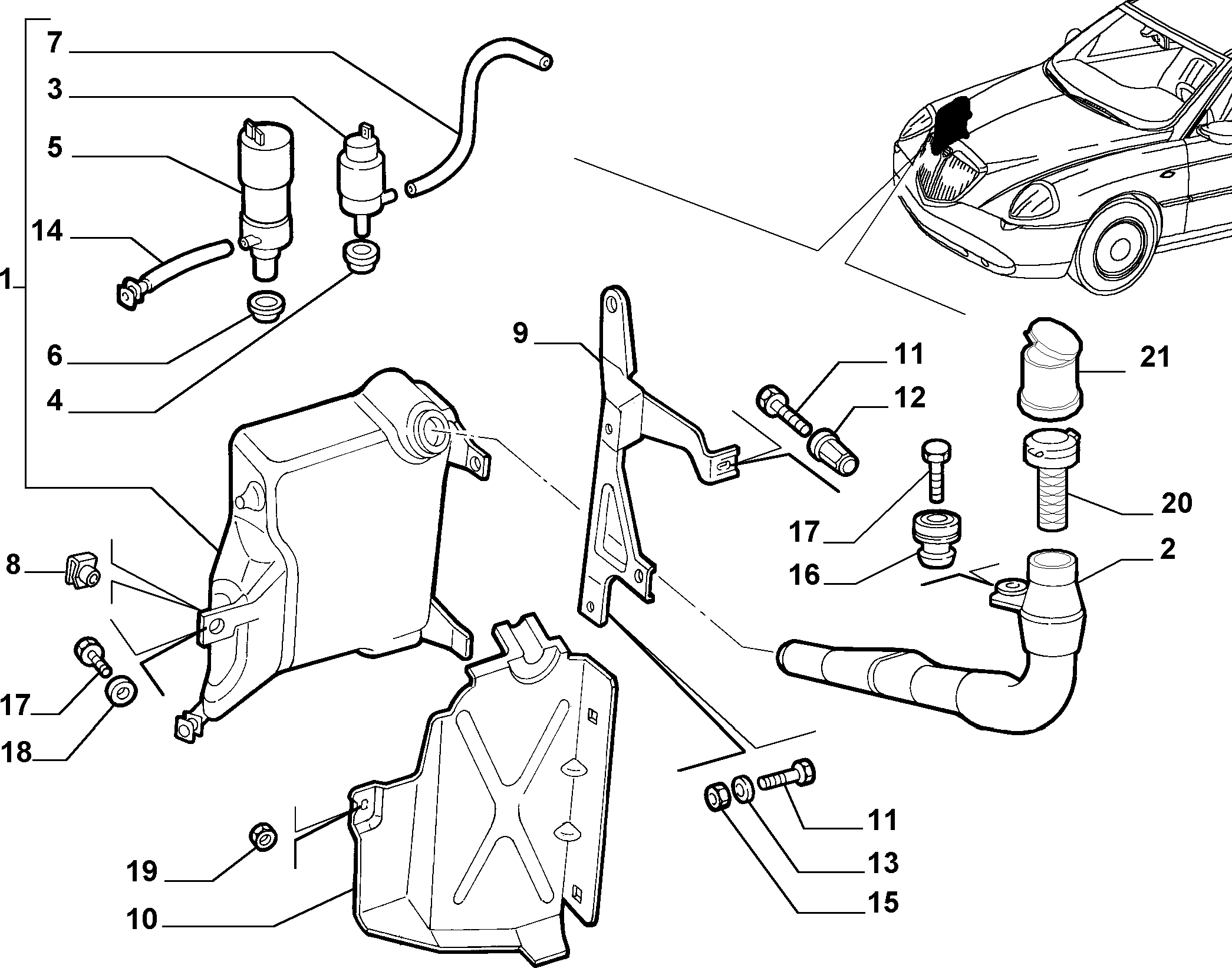 FIAT 598 1552 - Garnitura, pompa / rezervor spalare parbriz parts5.com