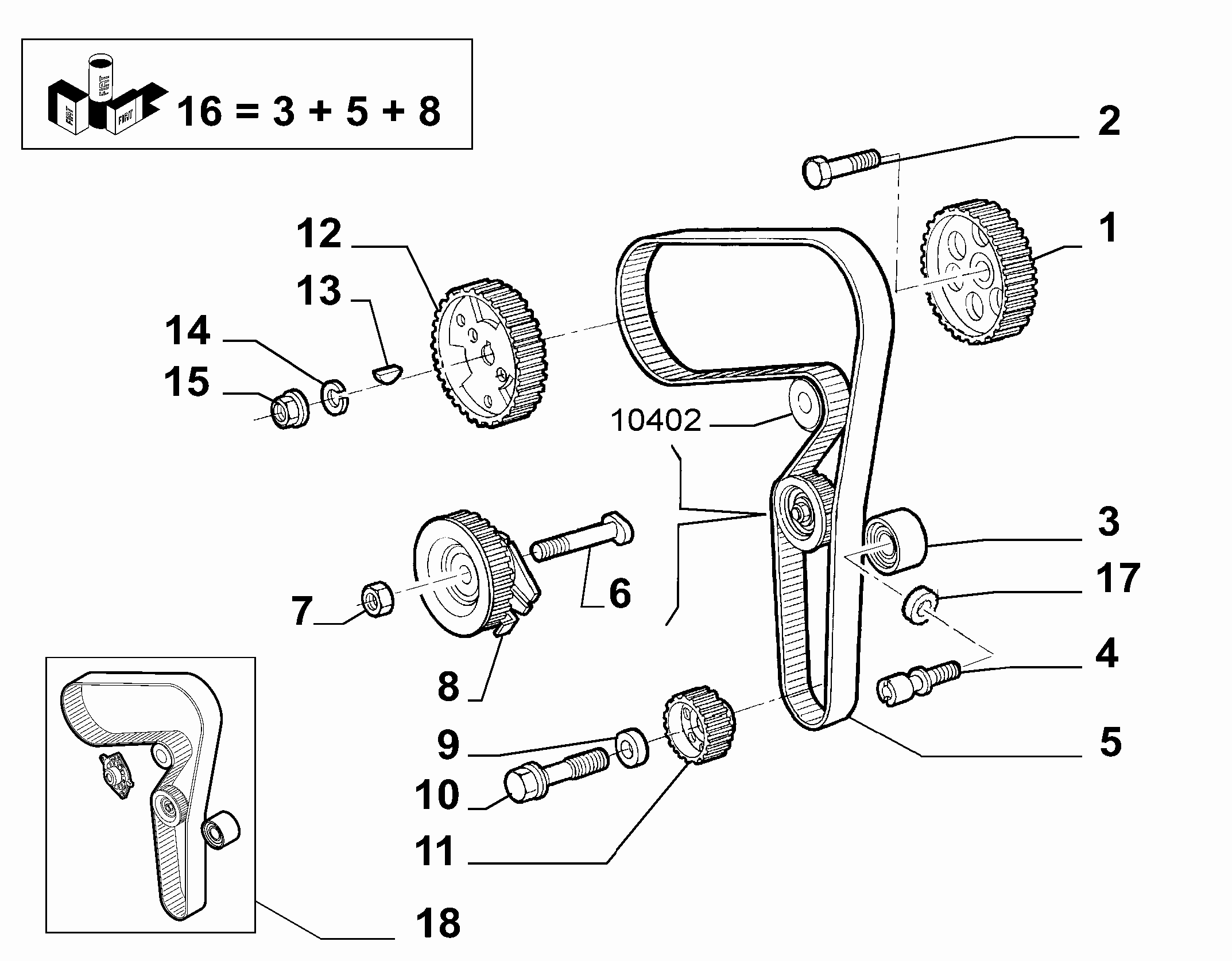 FIAT 71736795 - Set curea de distributie parts5.com