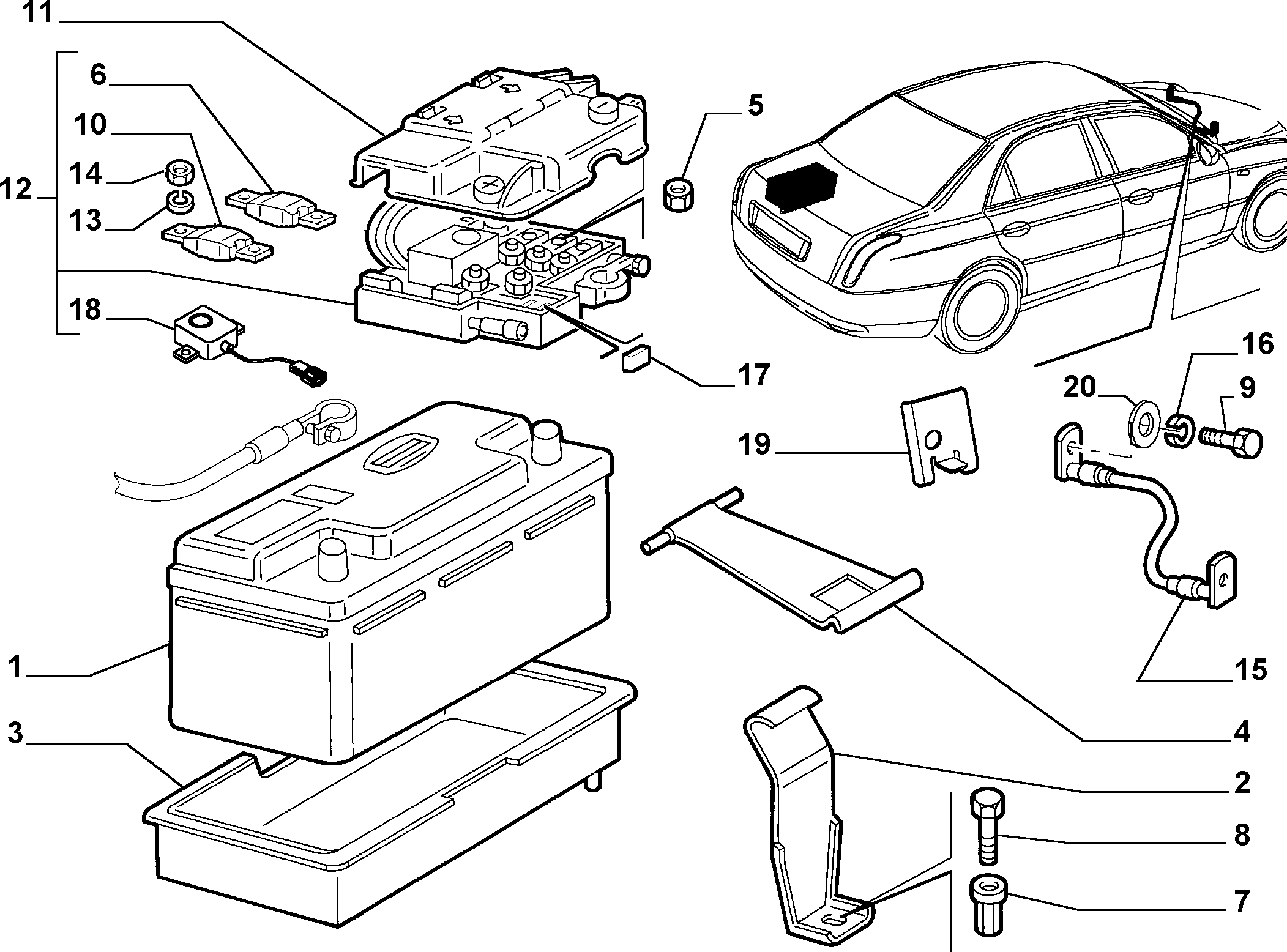 FIAT 71751147 - Batterie de démarrage parts5.com