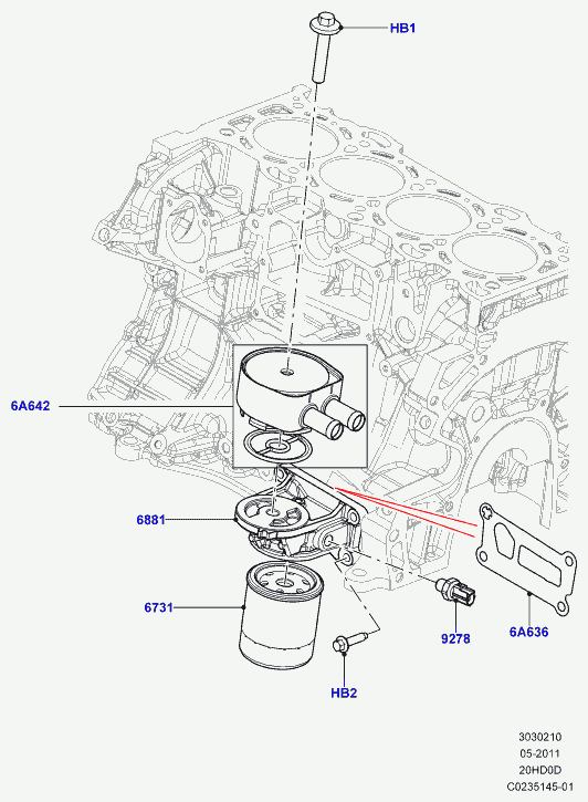 Land Rover LR 025306 - Filtre à huile parts5.com