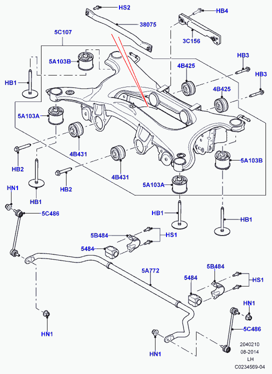 Land Rover LR002876 - Travesaños / barras, estabilizador parts5.com